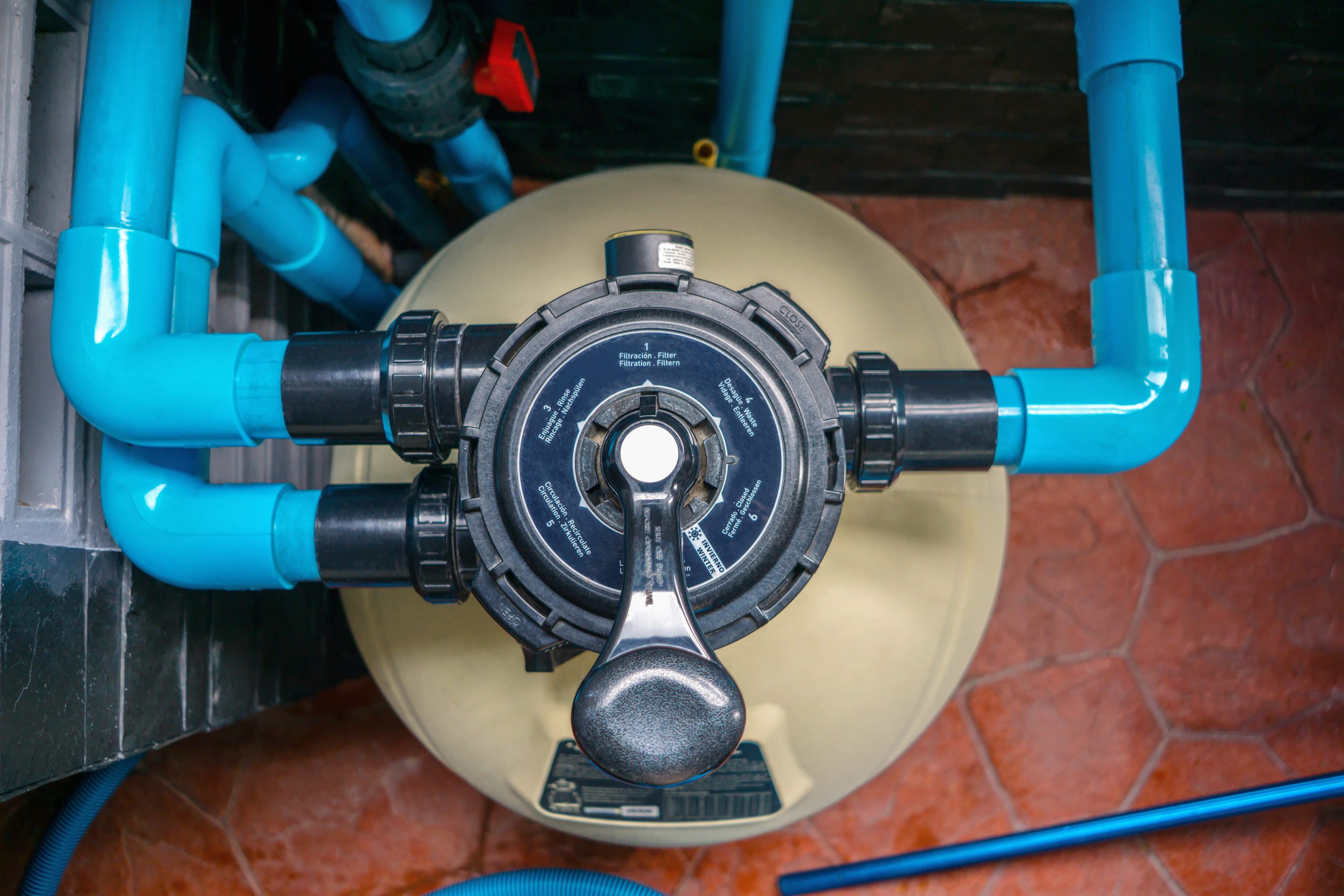 Clear sand filter pool service and maintenance. Available at Swimart.
