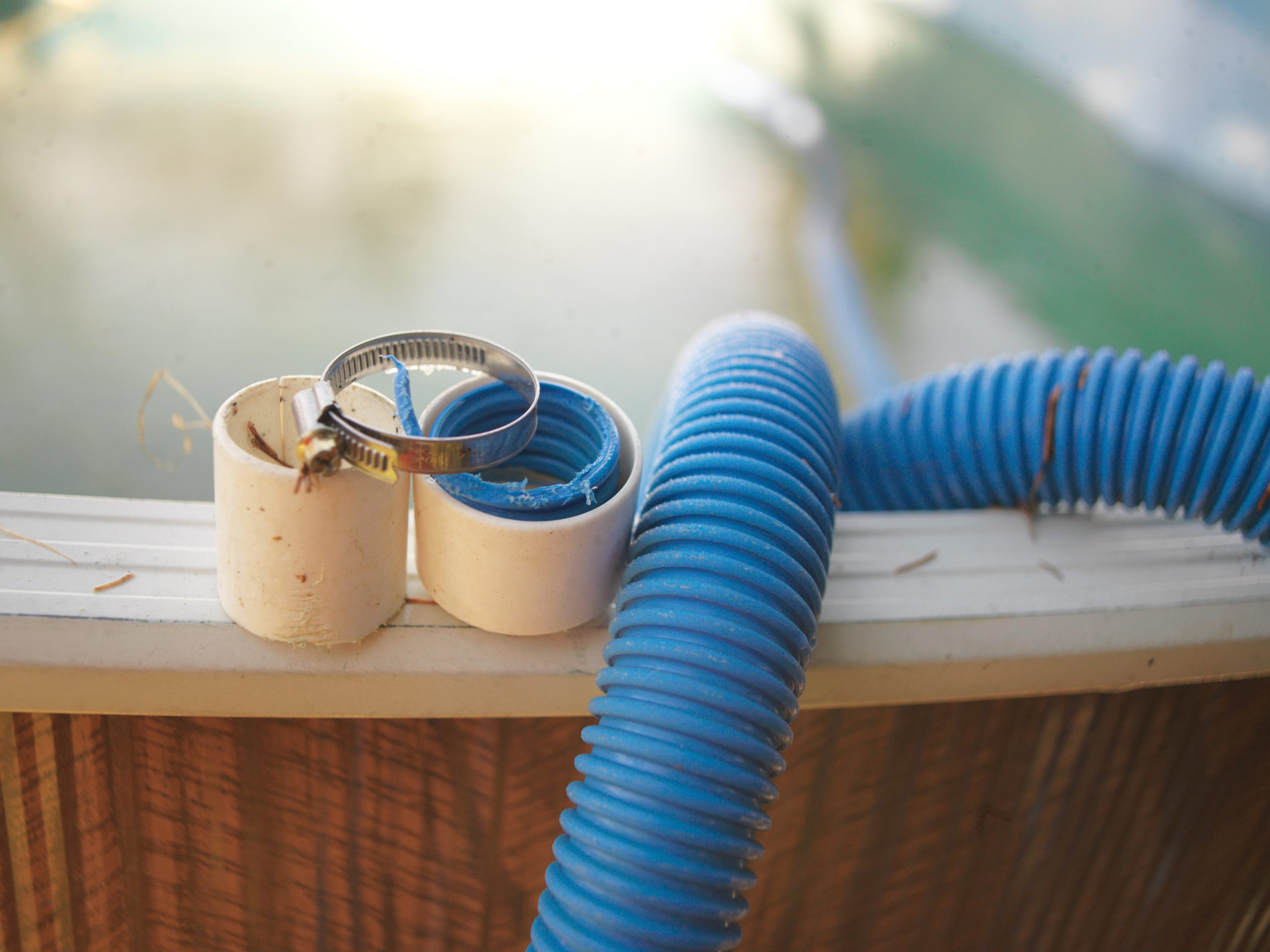 Swimming pool hose needs repair